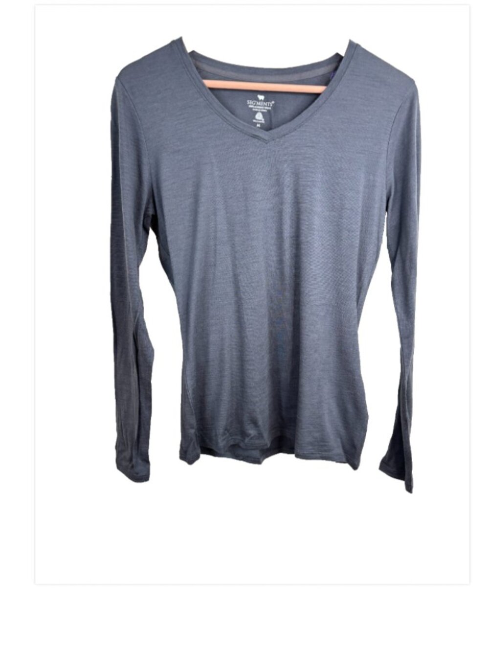 Segments 100% Merino Wool Base Layer Top M Grey Long Sleeve Hiking Ski Gorp